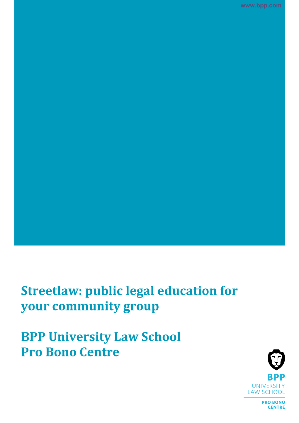 Streetlaw: Public Legal Education for Your Community Group