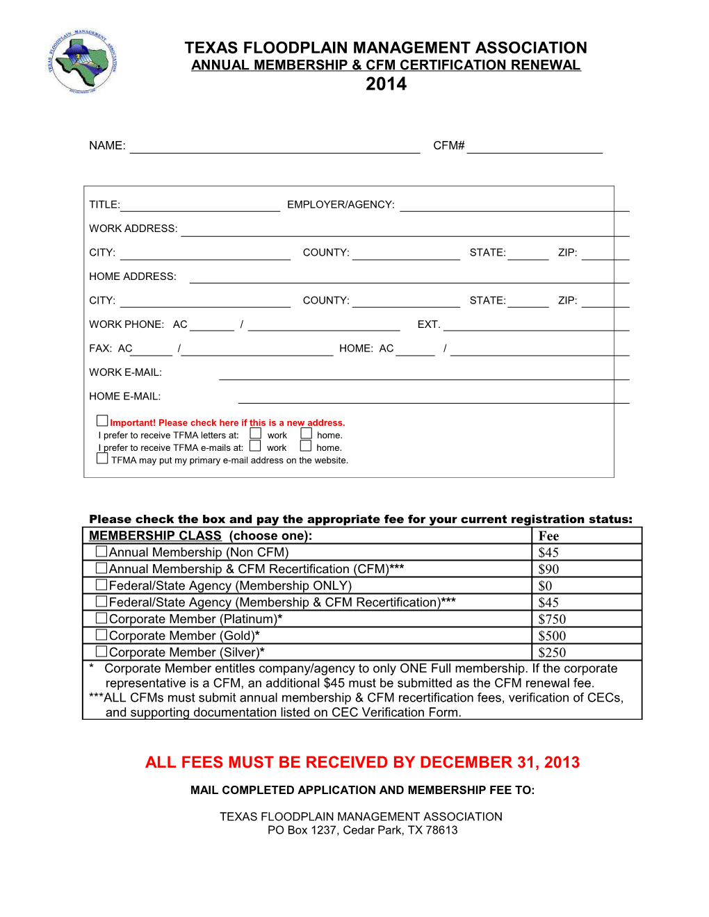 Active Status Renewal Form