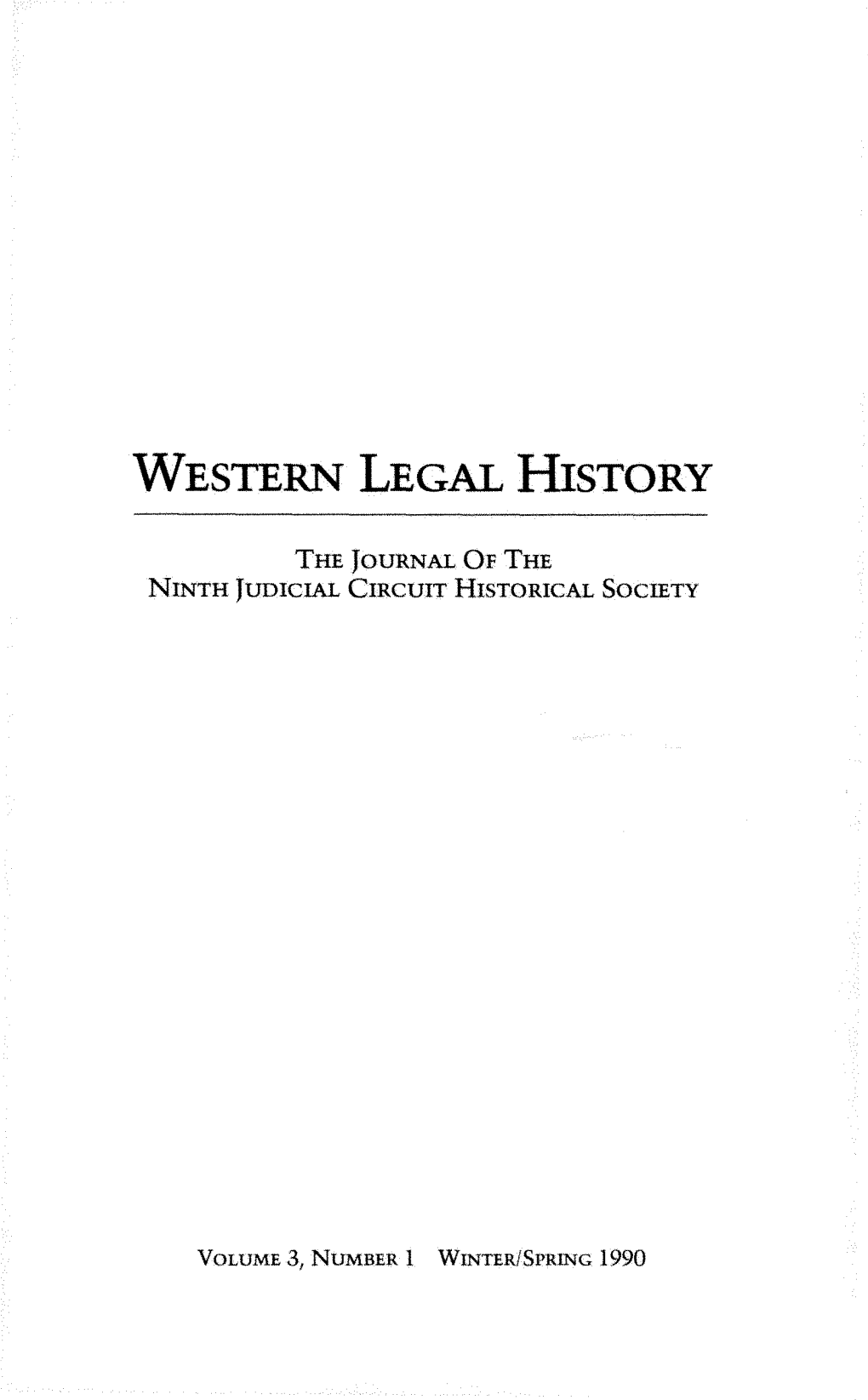 Western Legal History