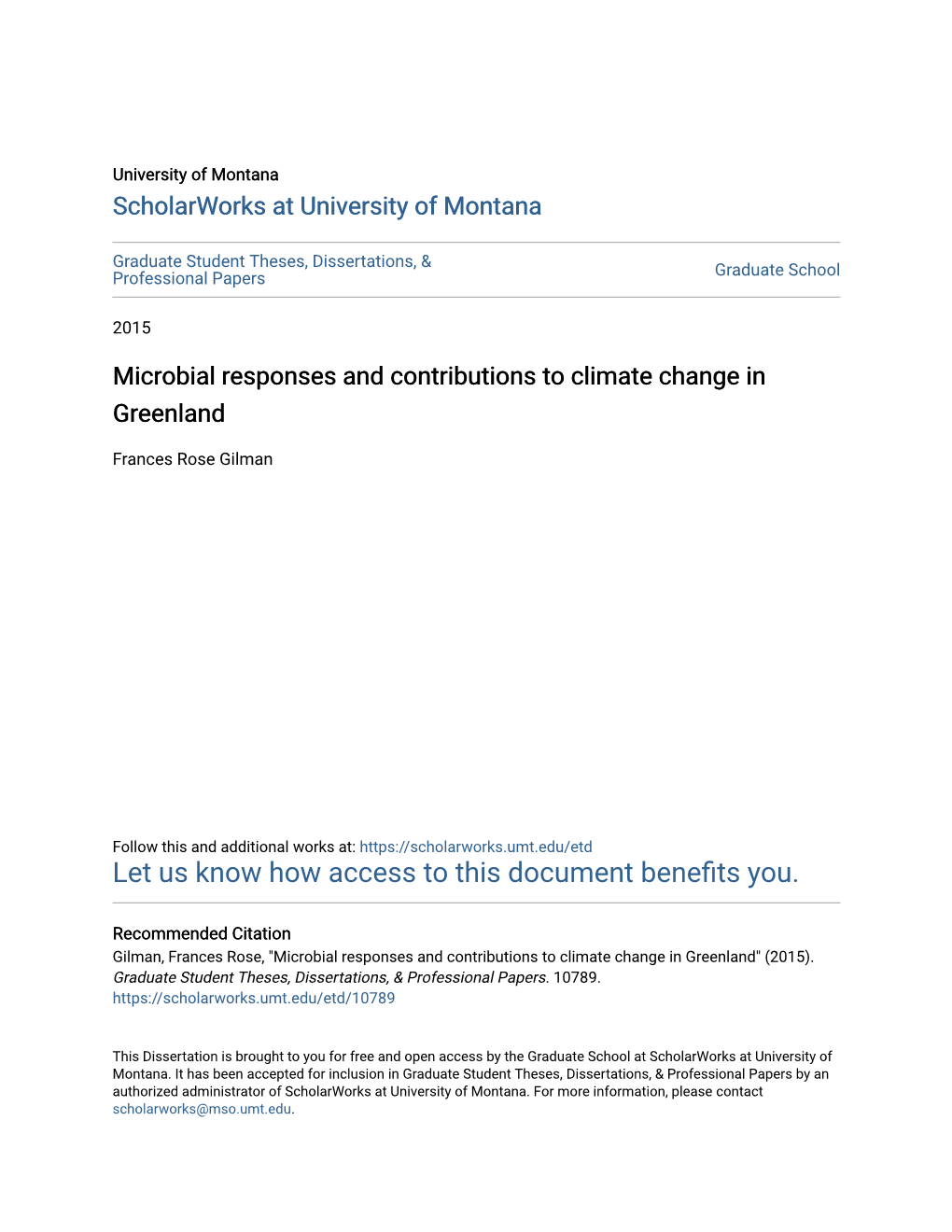 Microbial Responses and Contributions to Climate Change in Greenland