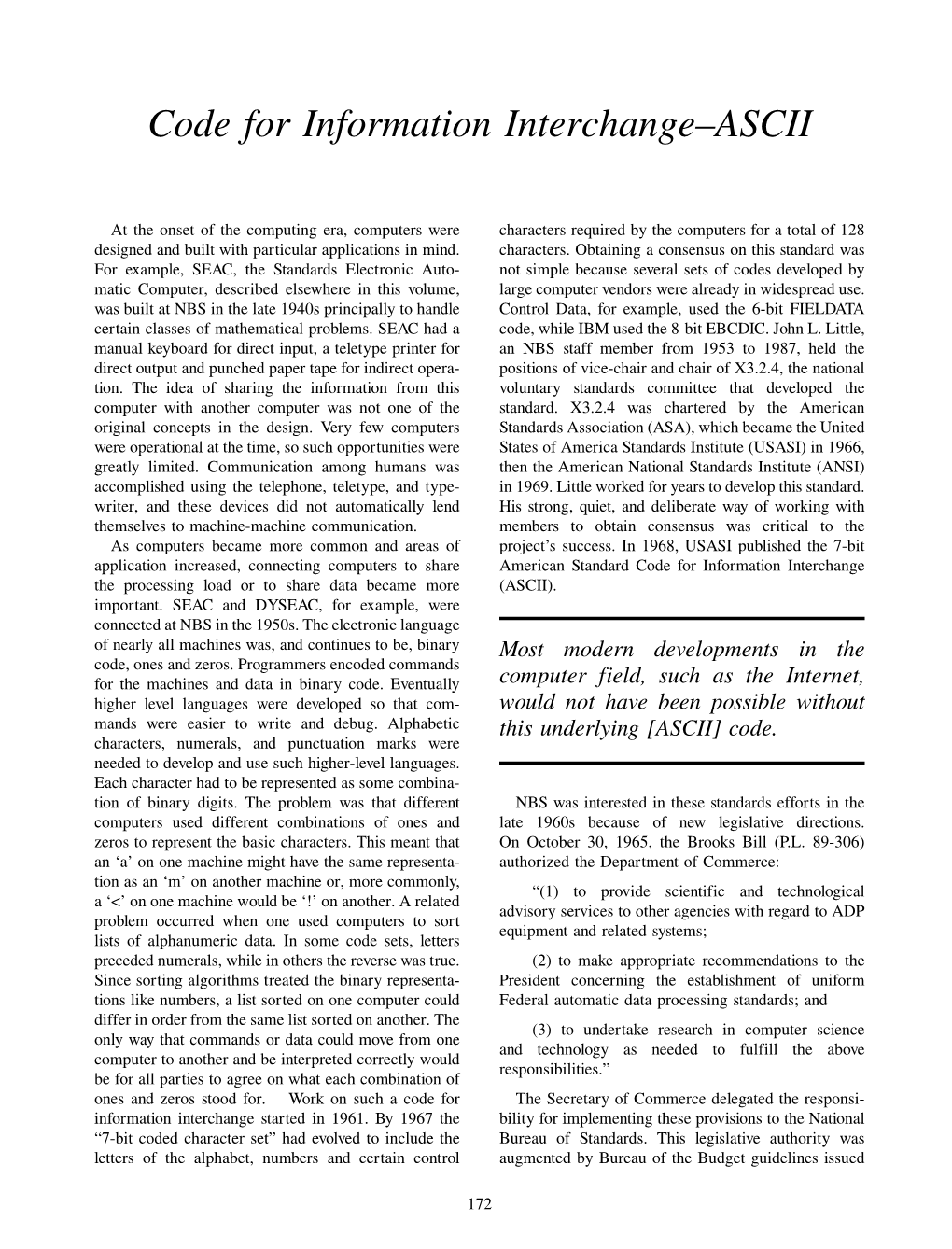 Code for Information Interchange–ASCII