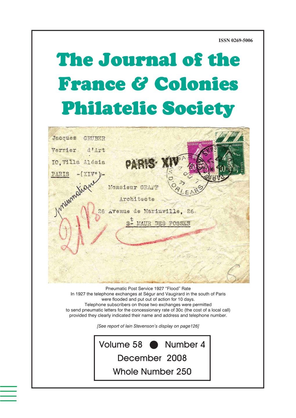 The Journal of the France & Colonies Philatelic Society