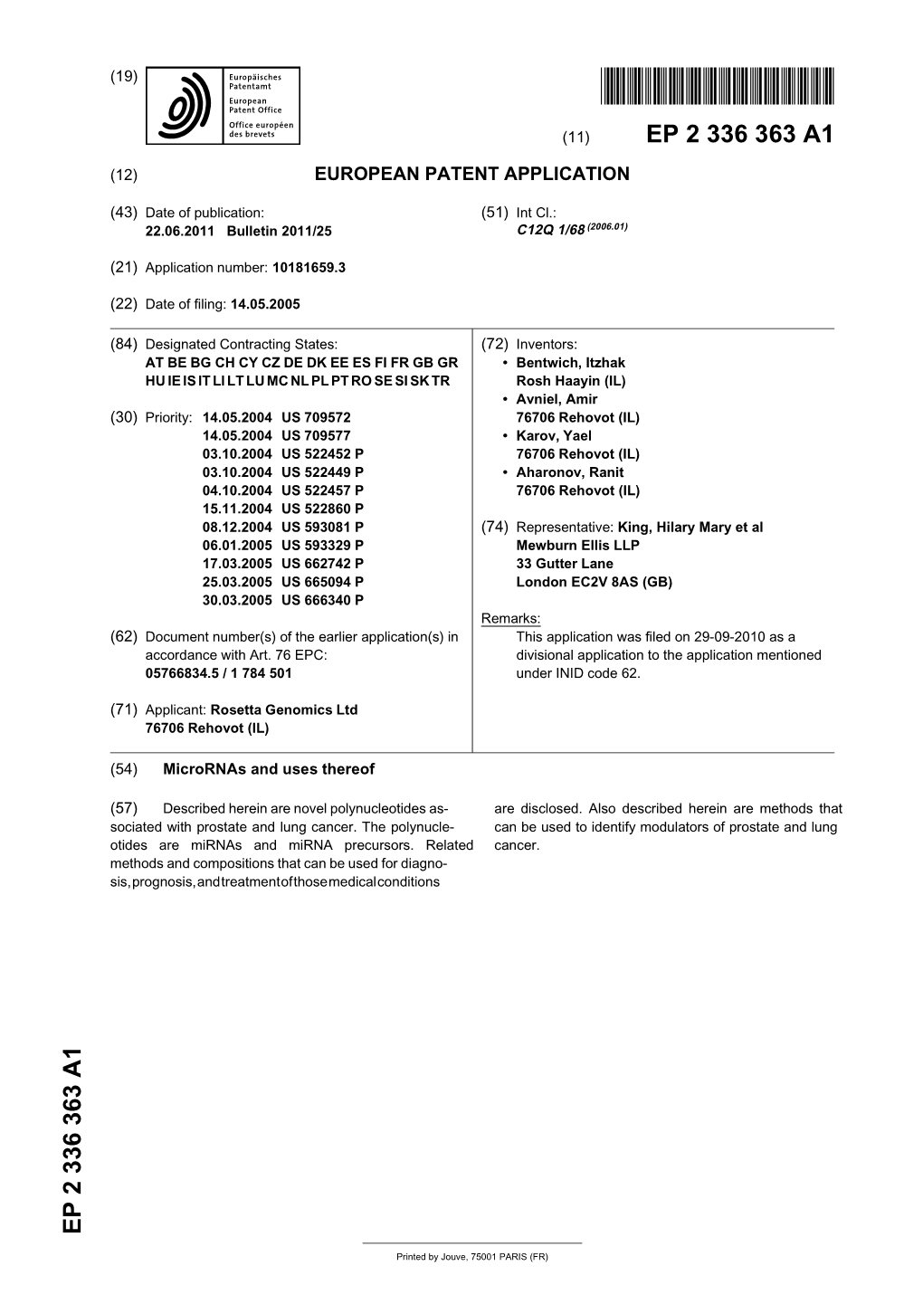 Micrornas and Uses Thereof