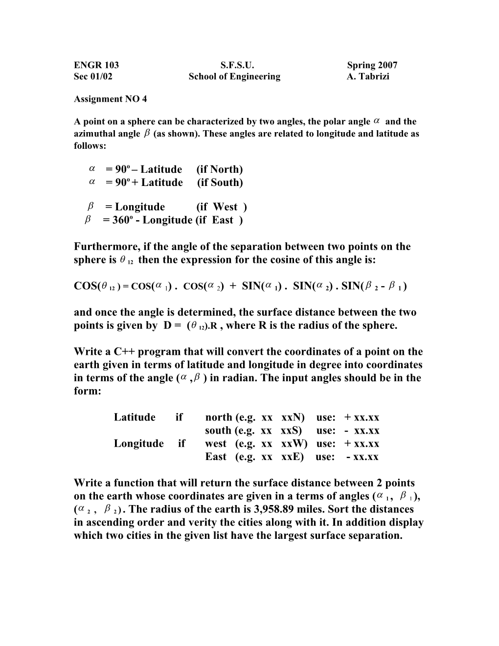 Sec 01/02 School of Engineering A. Tabrizi