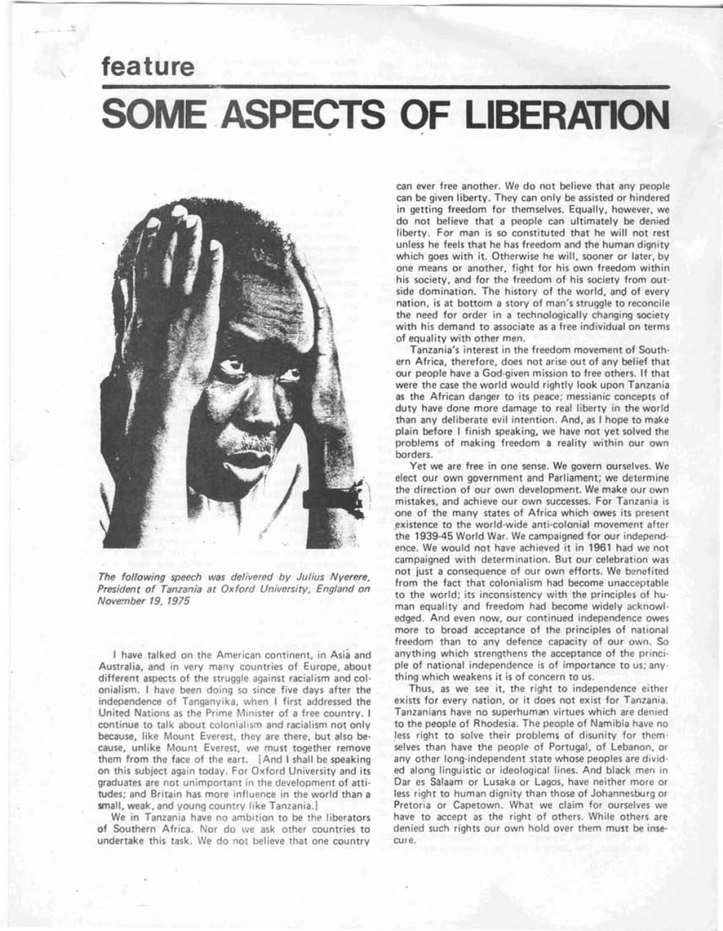 Some .Aspects of Liberation