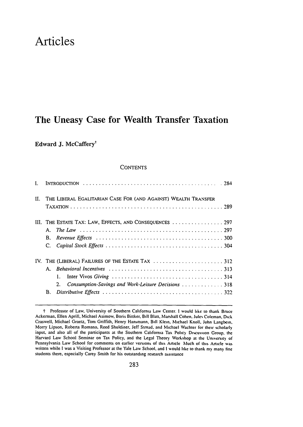 The Uneasy Case for Wealth Transfer Taxation