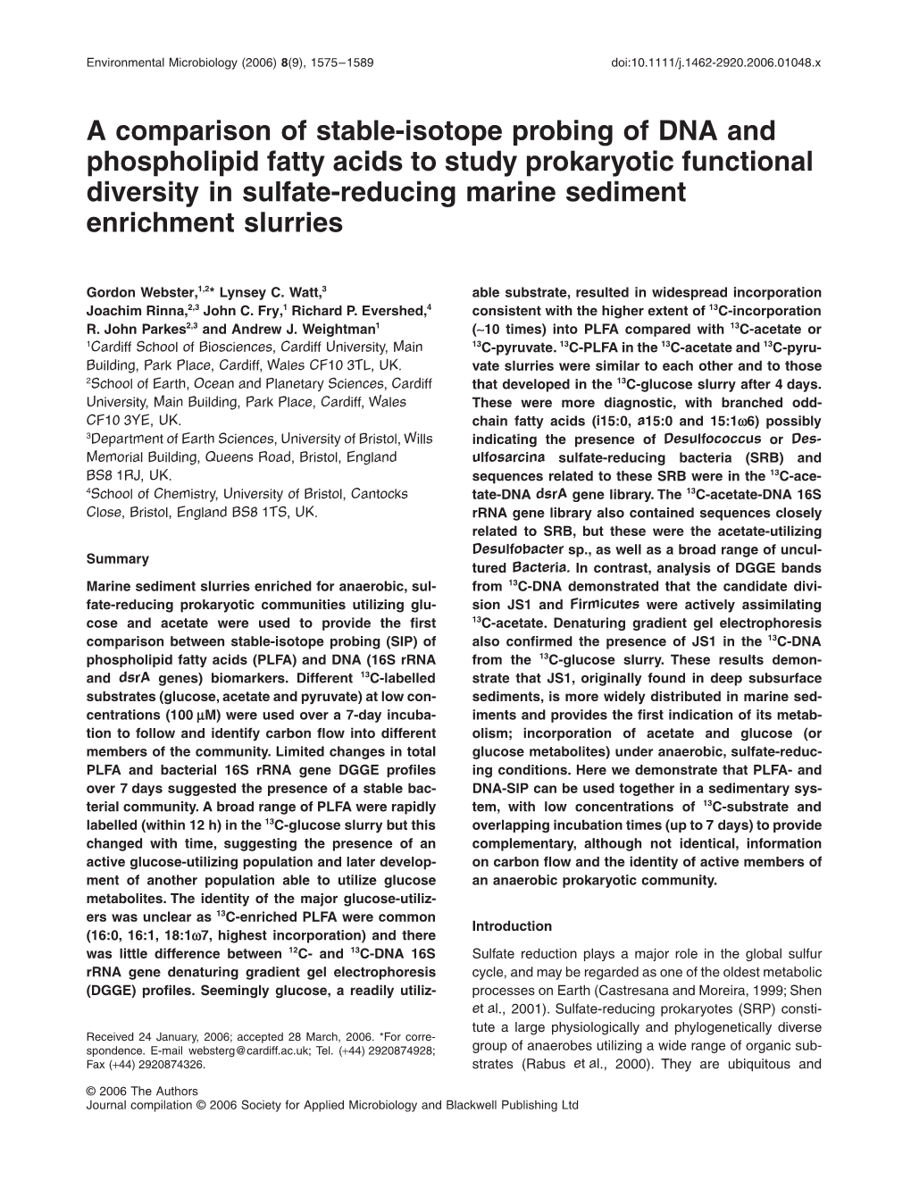 A Comparison of Stable-Isotope Probing