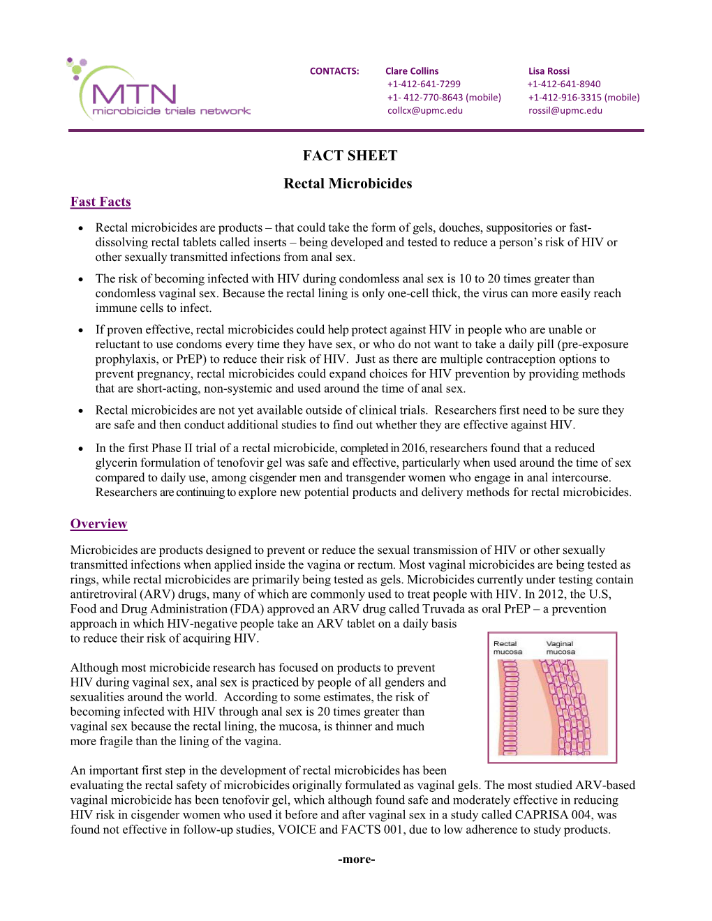 Rectal Microbicides Fact Sheet 2020