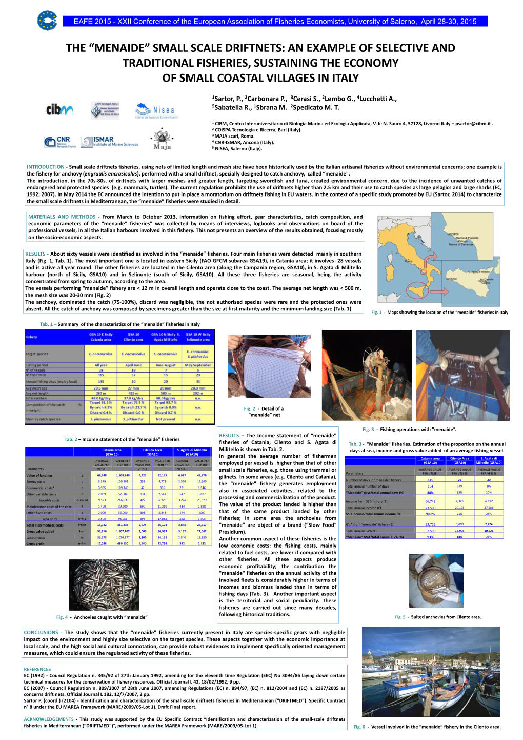 The “Menaide” Small Scale Driftnets: an Example of Selective and Traditional Fisheries, Sustaining the Economy of Small Coastal Villages in Italy