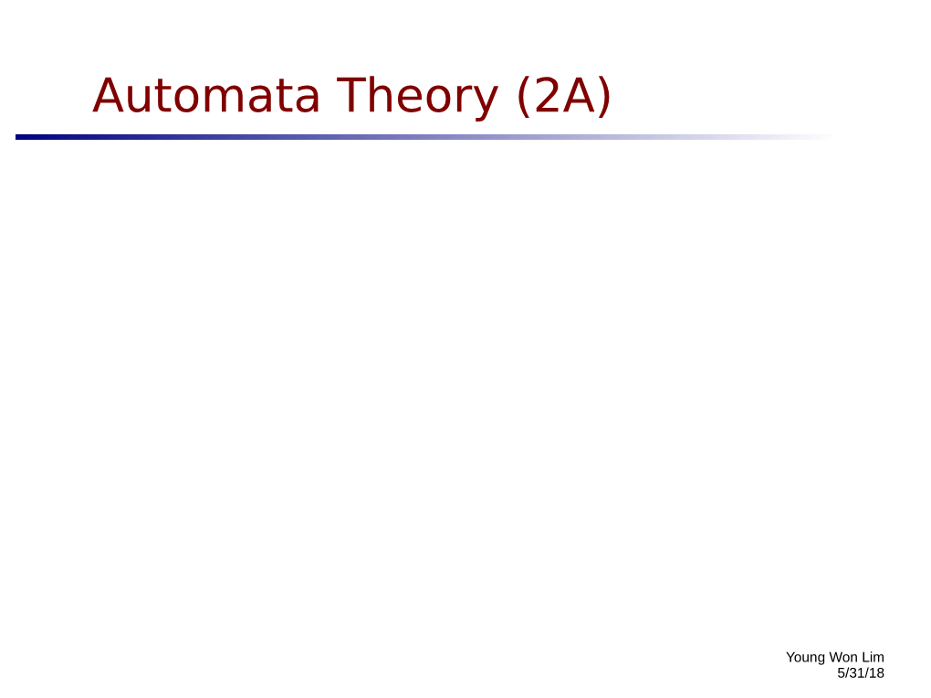 Automata Theory (2A)