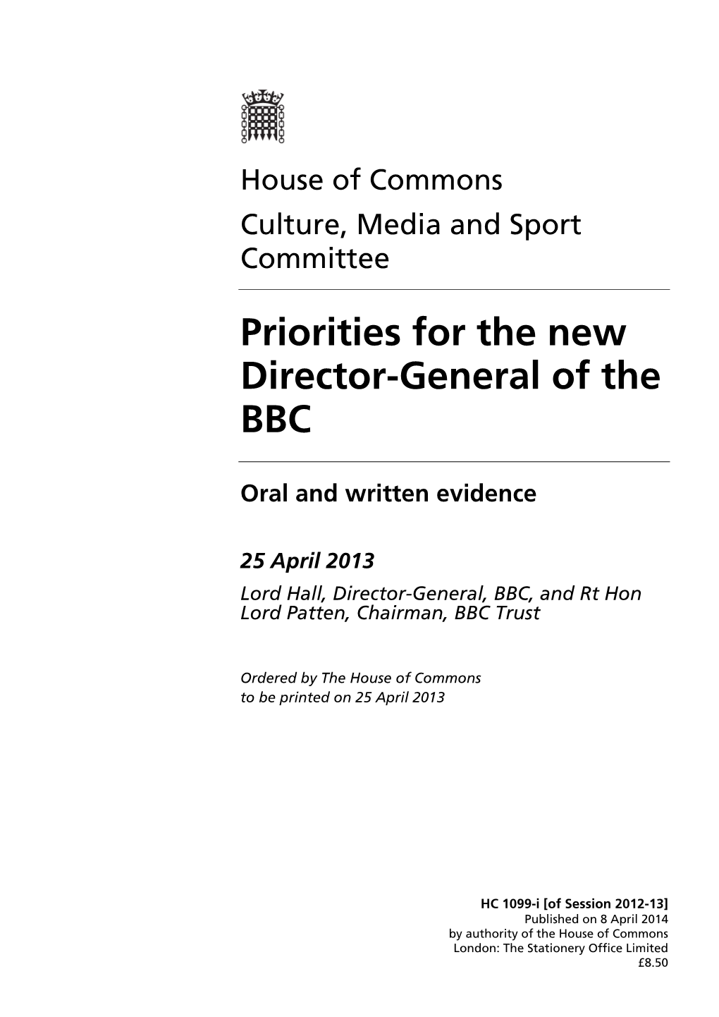 Priorities for the New Director-General of the BBC