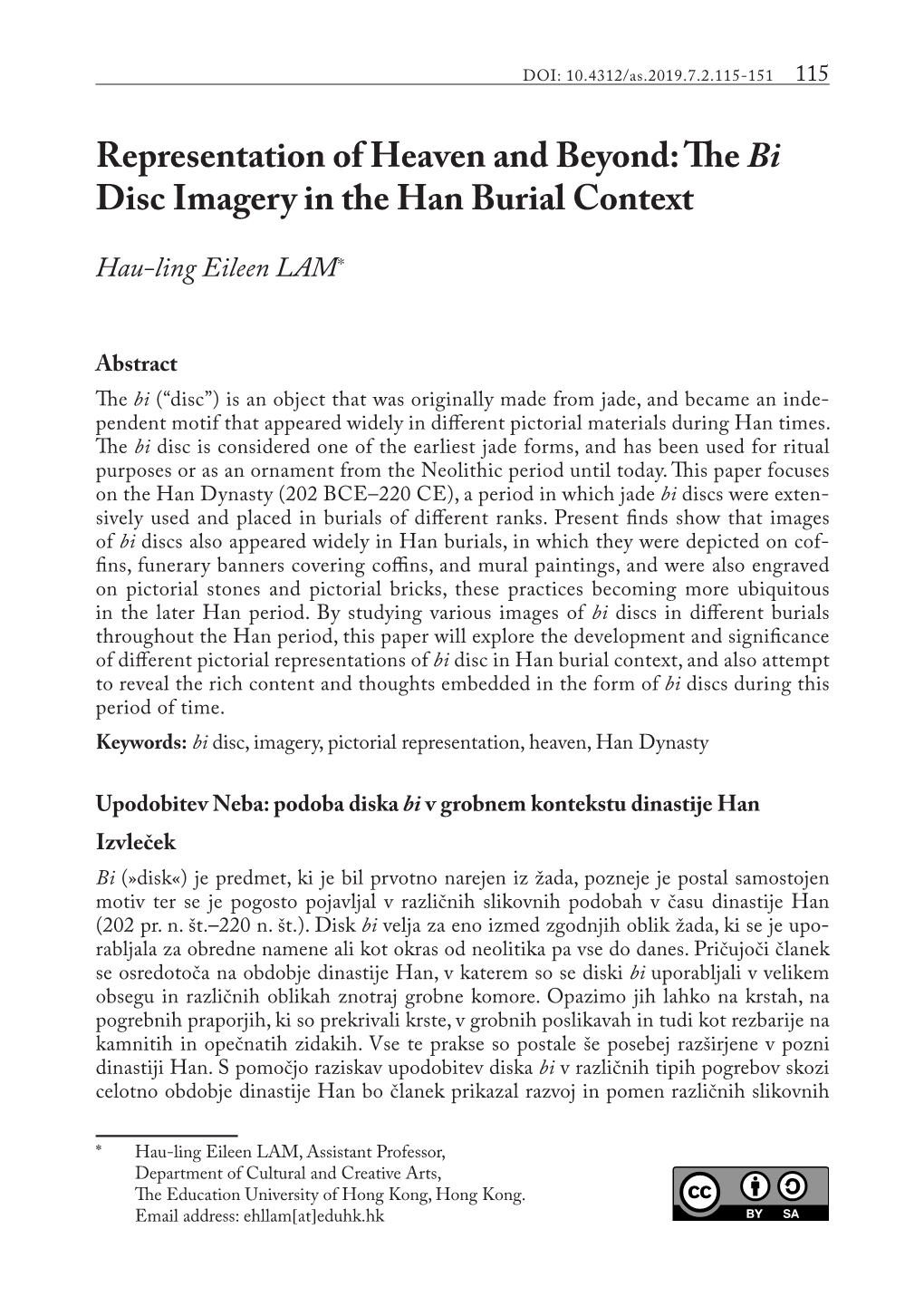 The Bi Disc Imagery in the Han Burial Context