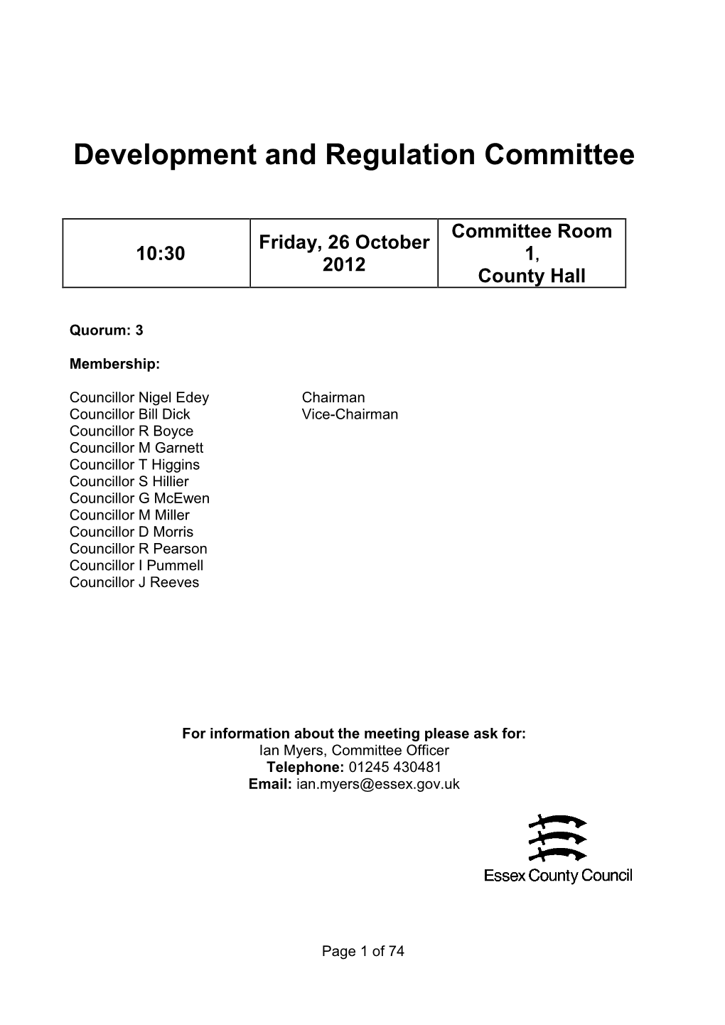 Development and Regulation Committee