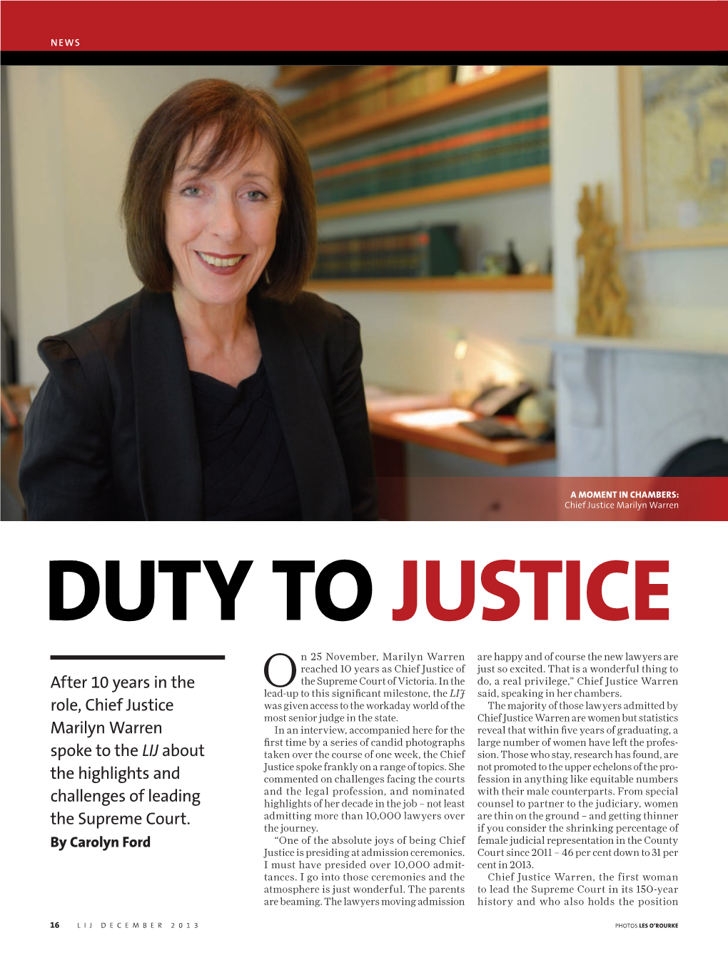 After 10 Years in the Role, Chief Justice Marilyn Warren Spoke to the LIJ