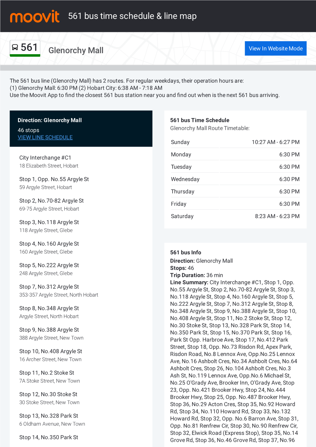 561 Bus Time Schedule & Line Route