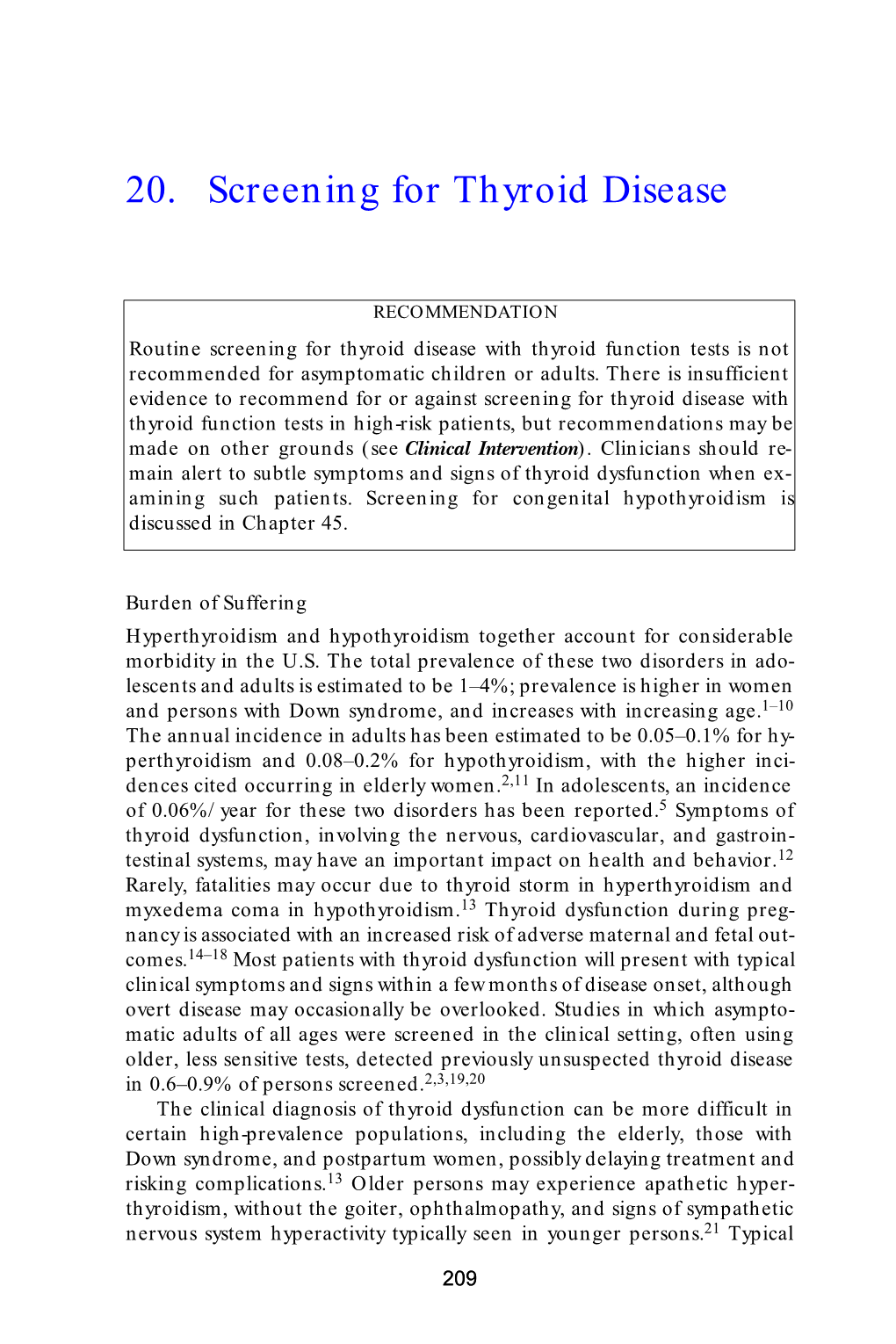 20. Screening for Thyroid Disease