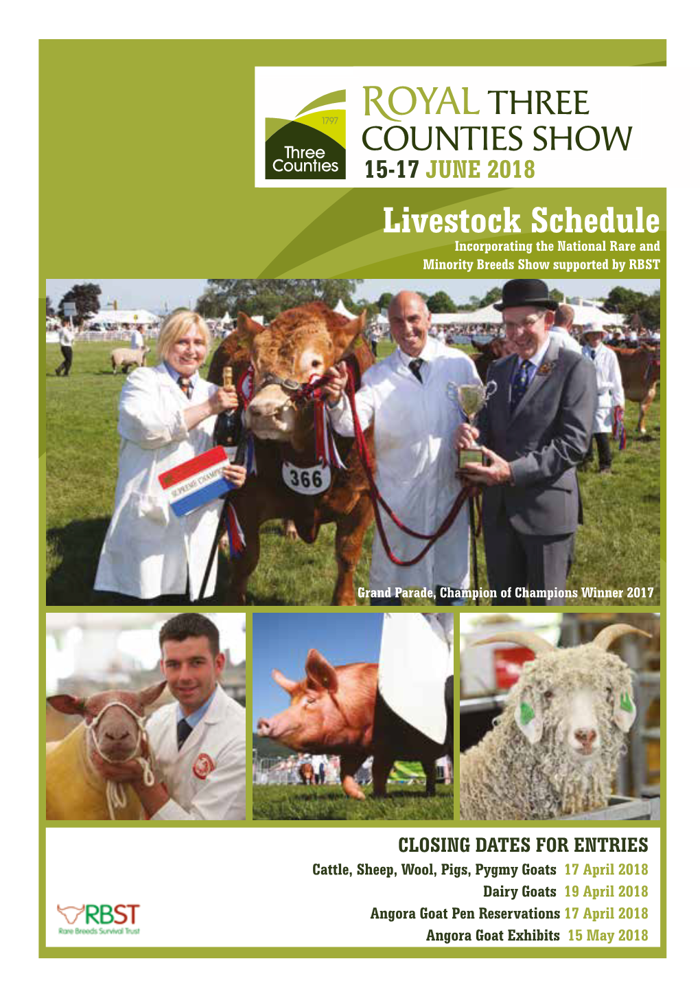 Livestock Schedule Incorporating the National Rare and Minority Breeds Show Supported by RBST