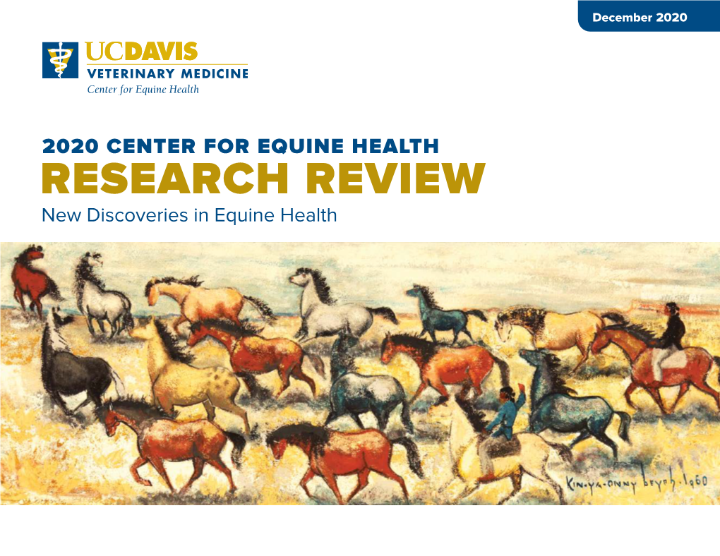 RESEARCH REVIEW New Discoveries in Equine Health