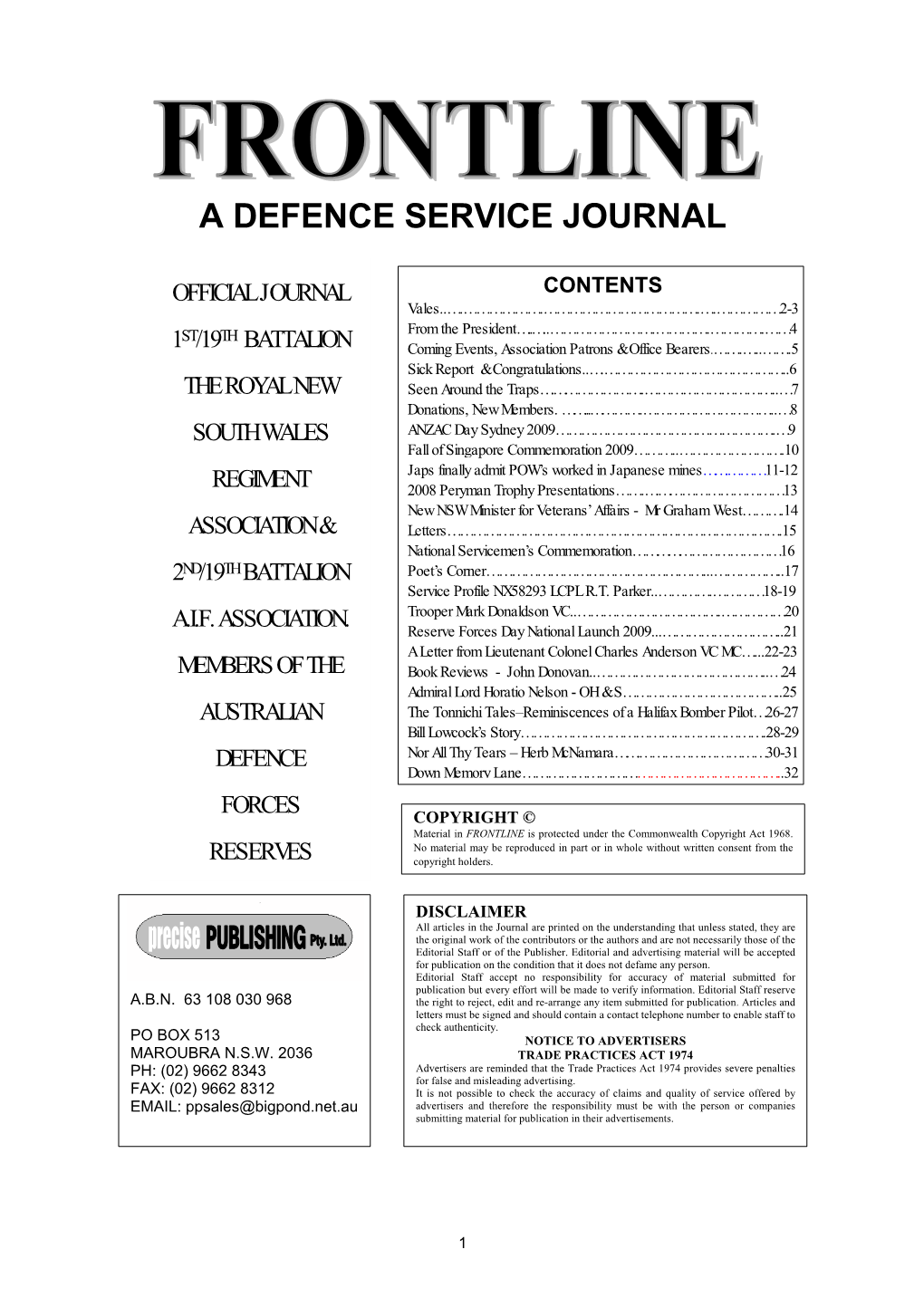 A Defence Service Journal