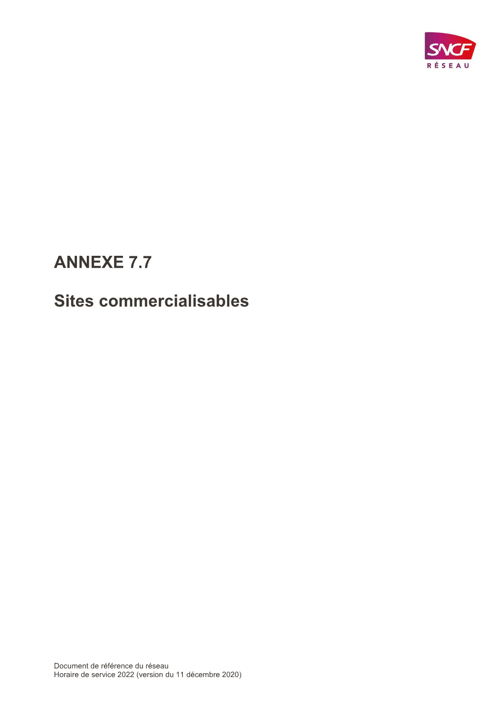 ANNEXE 7.7 Sites Commercialisables