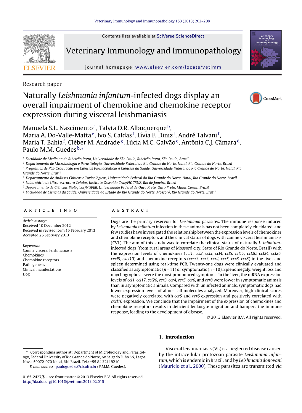 Naturally Leishmania Infantum-Infected Dogs Display An