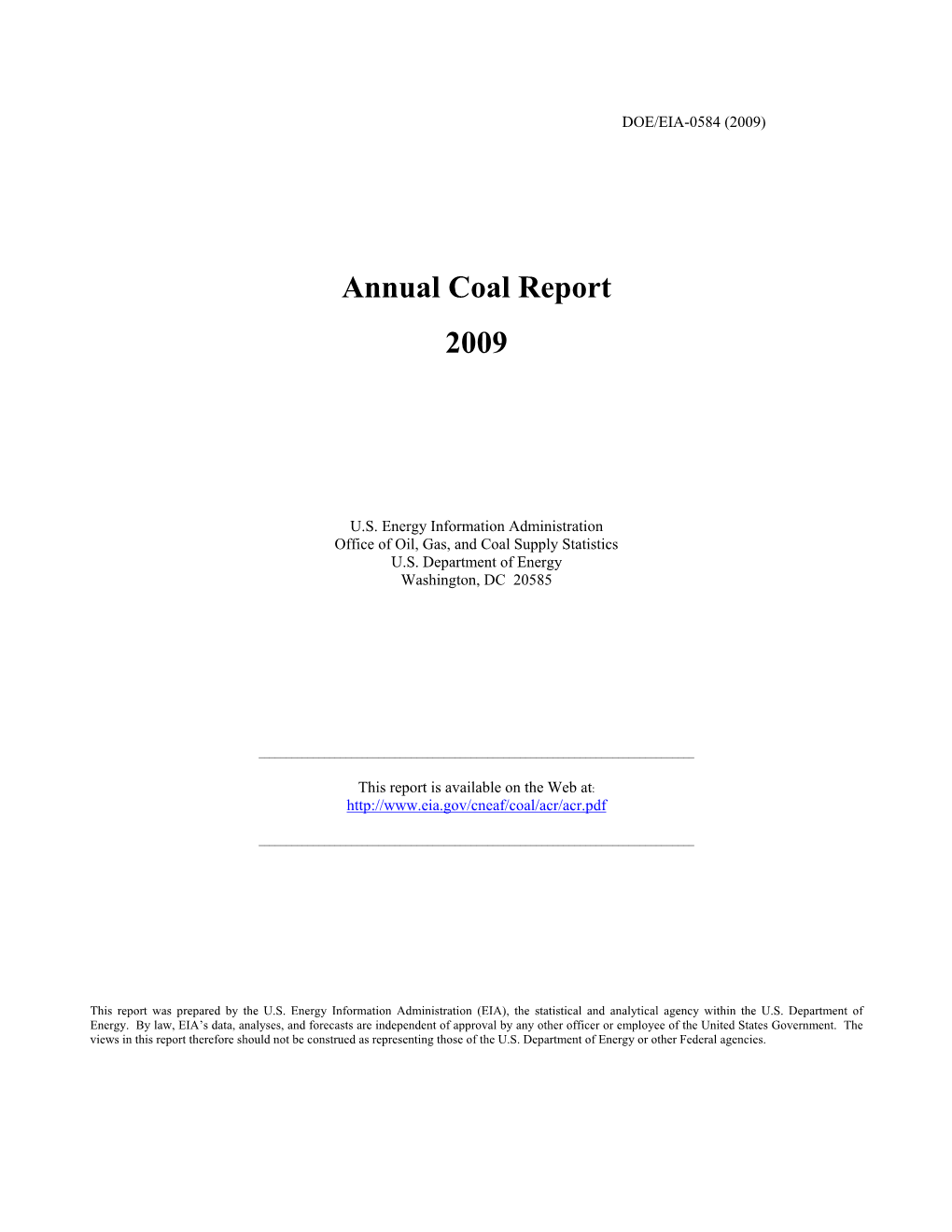 DOE/EIA-0584(2009) (Washington, DC, December 2010)