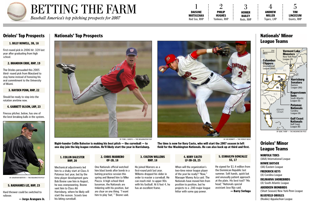BETTING the FARM a New Landscape in Baseball