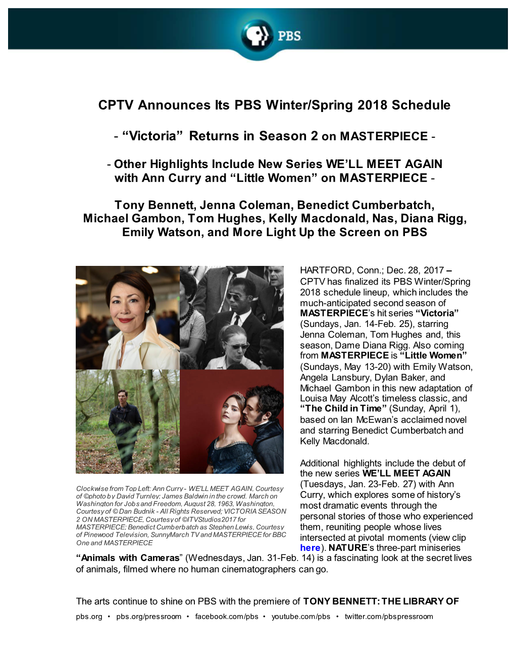 CPTV Announces Its PBS Winter/Spring 2018 Schedule