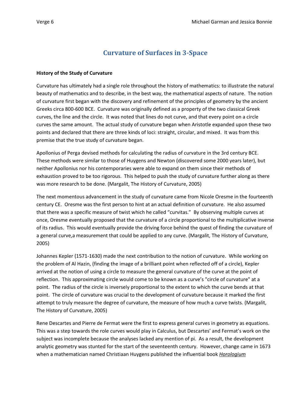 Curvature of Surfaces in 3-Space