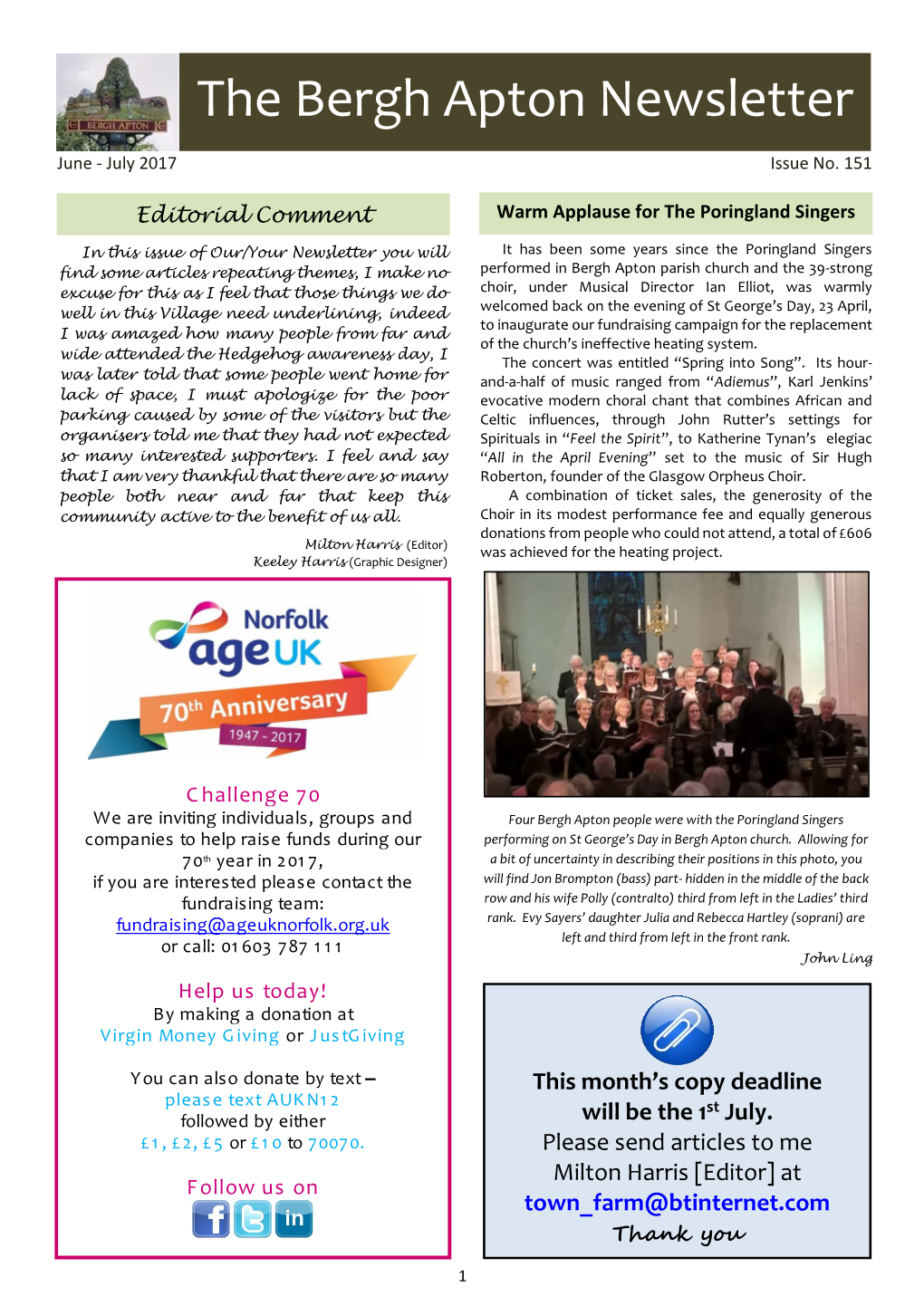 The Bergh Apton Newsletter