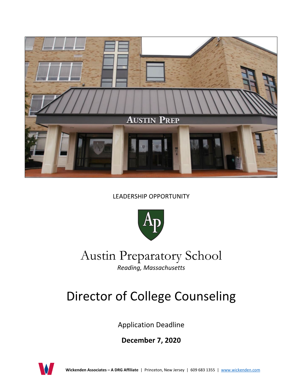 Austin Preparatory School Director of College Counseling