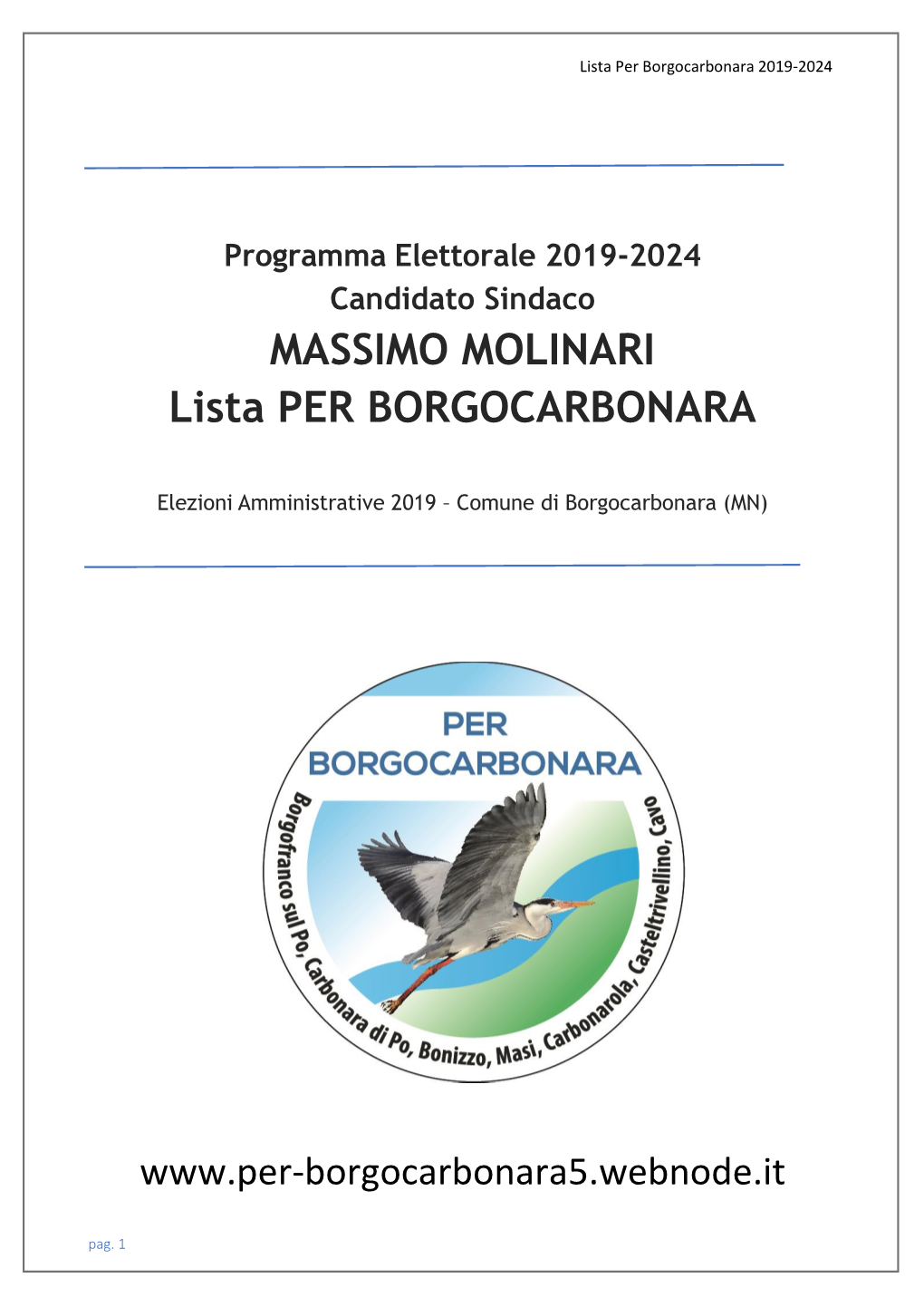 MASSIMO MOLINARI Lista PER BORGOCARBONARA