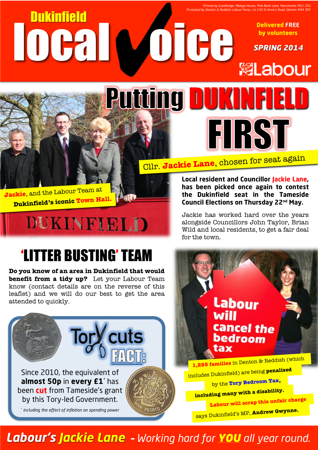 Dukinfield Delivered FREE by Volunteers √" " Local Oice SPRING 2014 DUKINFIELD