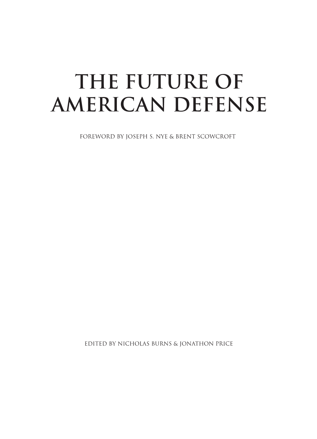 The Future of American Defense