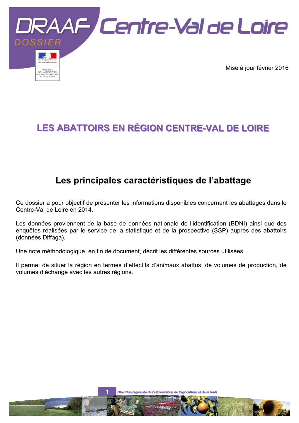 LES ABATTOIRS EN RÉGION CENTRE-VAL DE LOIRE Les Principales Caractéristiques De L'abattage