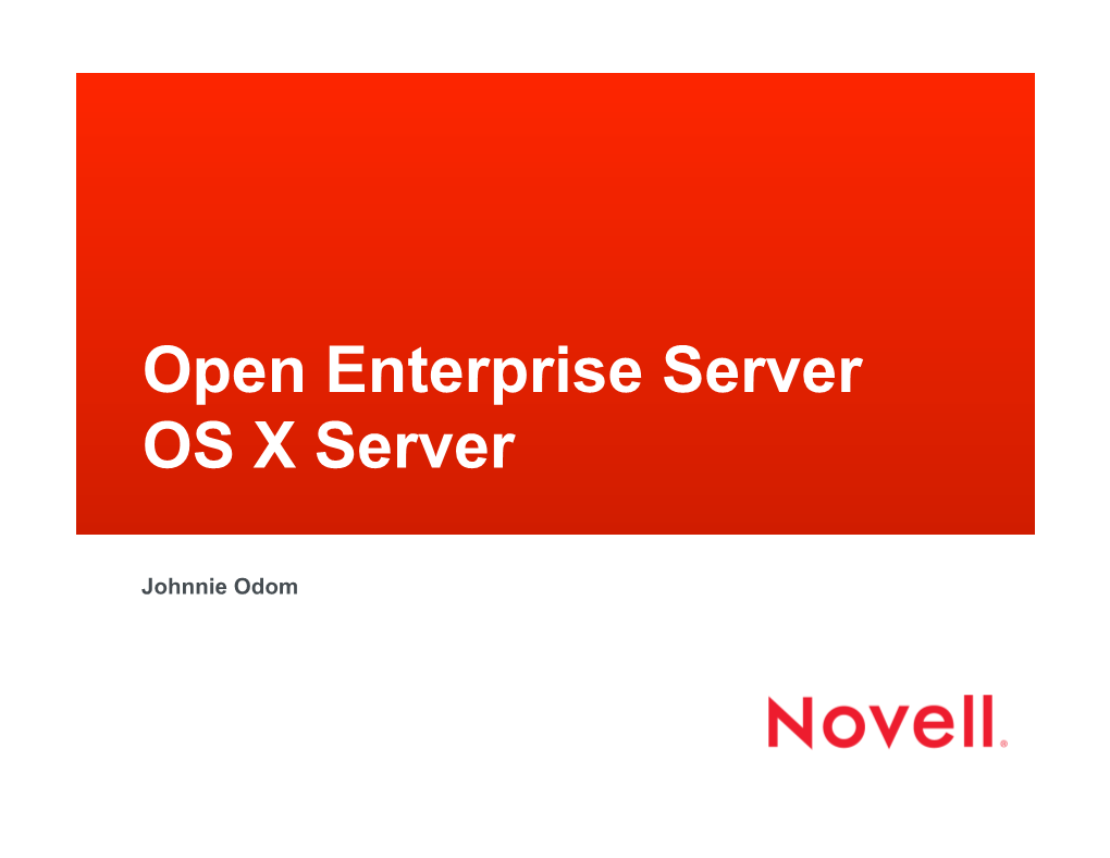 Open Enterprise Server OS X Server