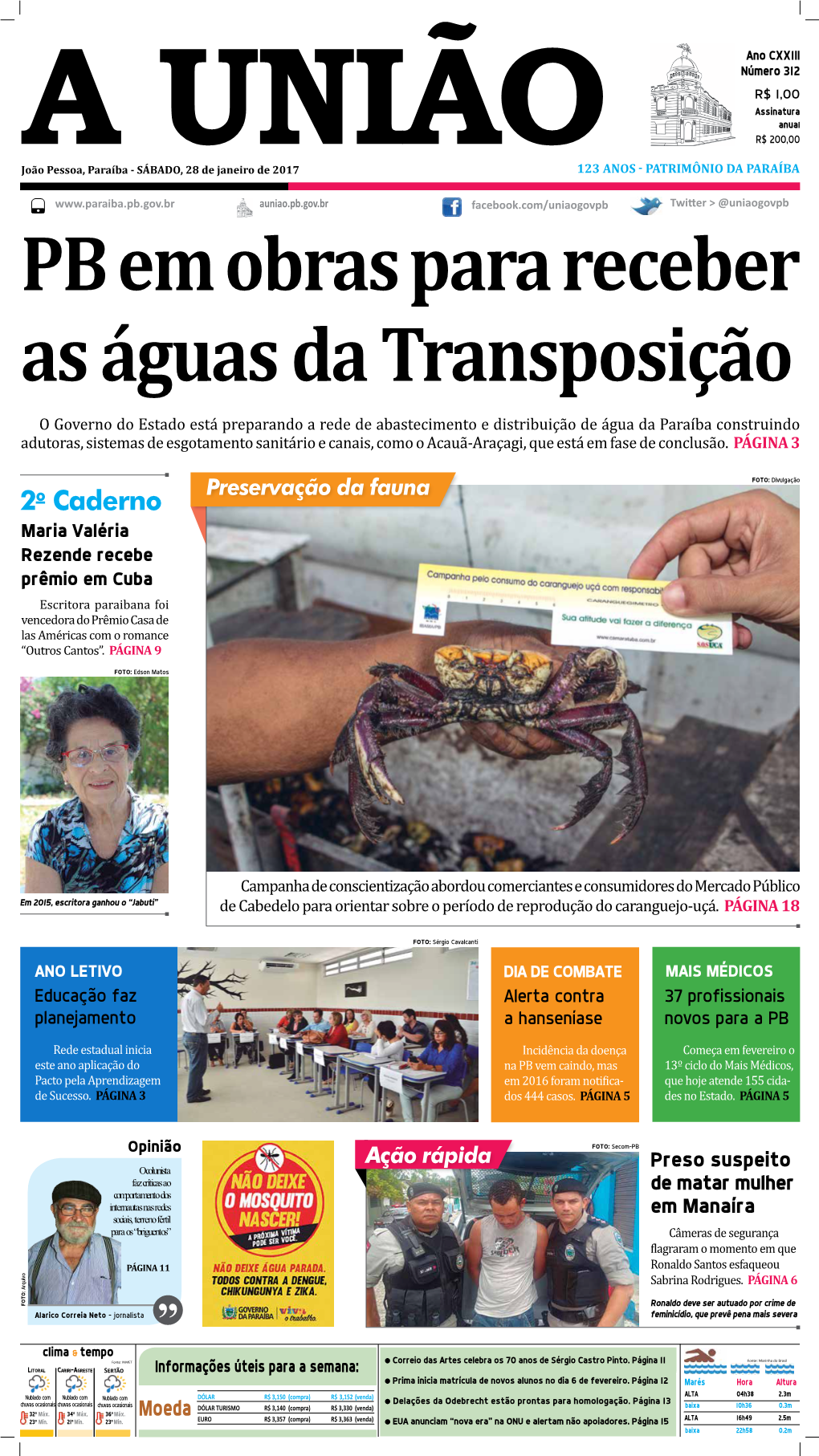 A UNIÃO João Pessoa, Paraíba - SÁBADO, 28 De Janeiro De 2017