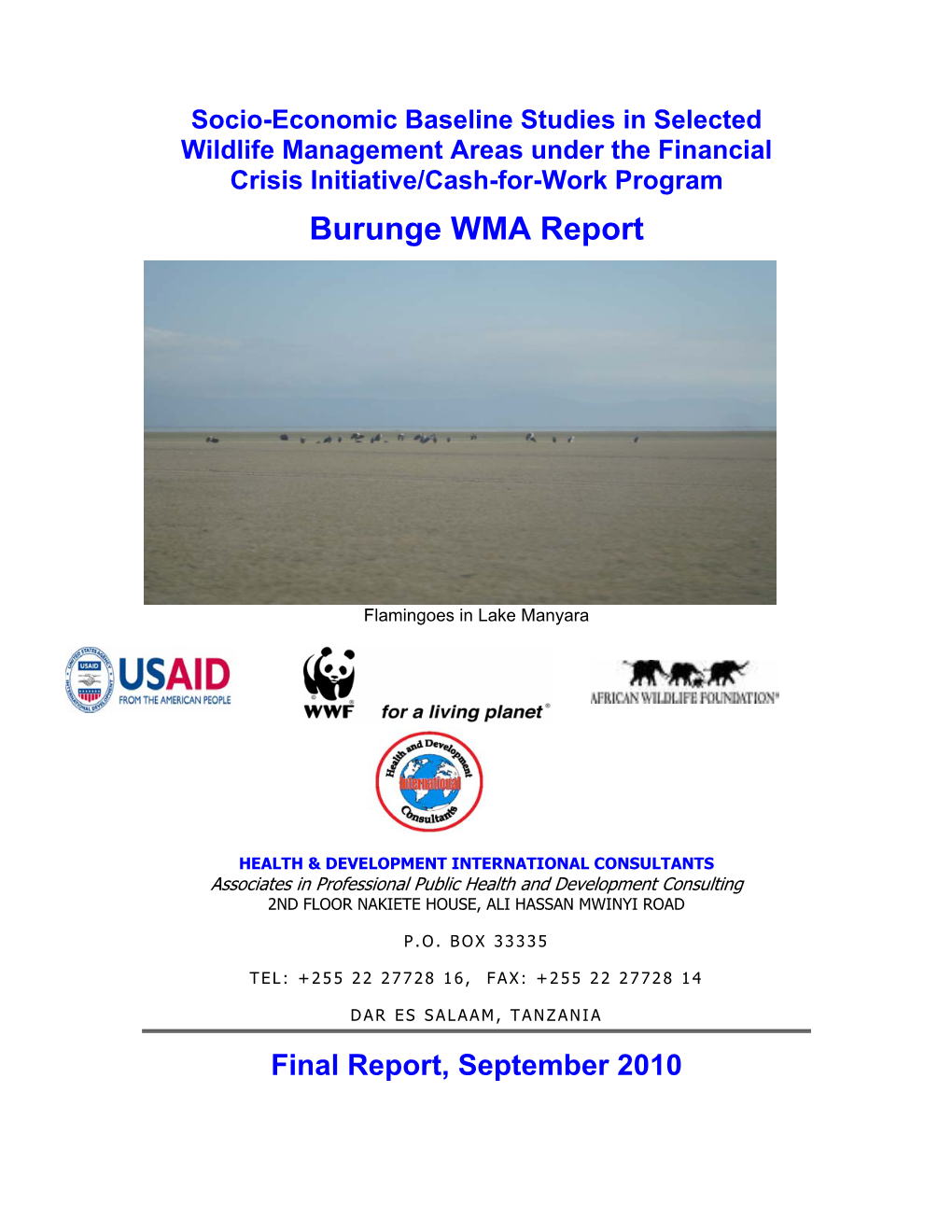 Burunge WMA Report