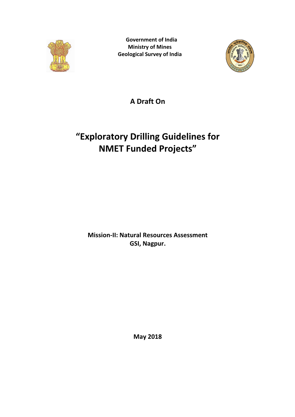 “Exploratory Drilling Guidelines for NMET Funded Projects”