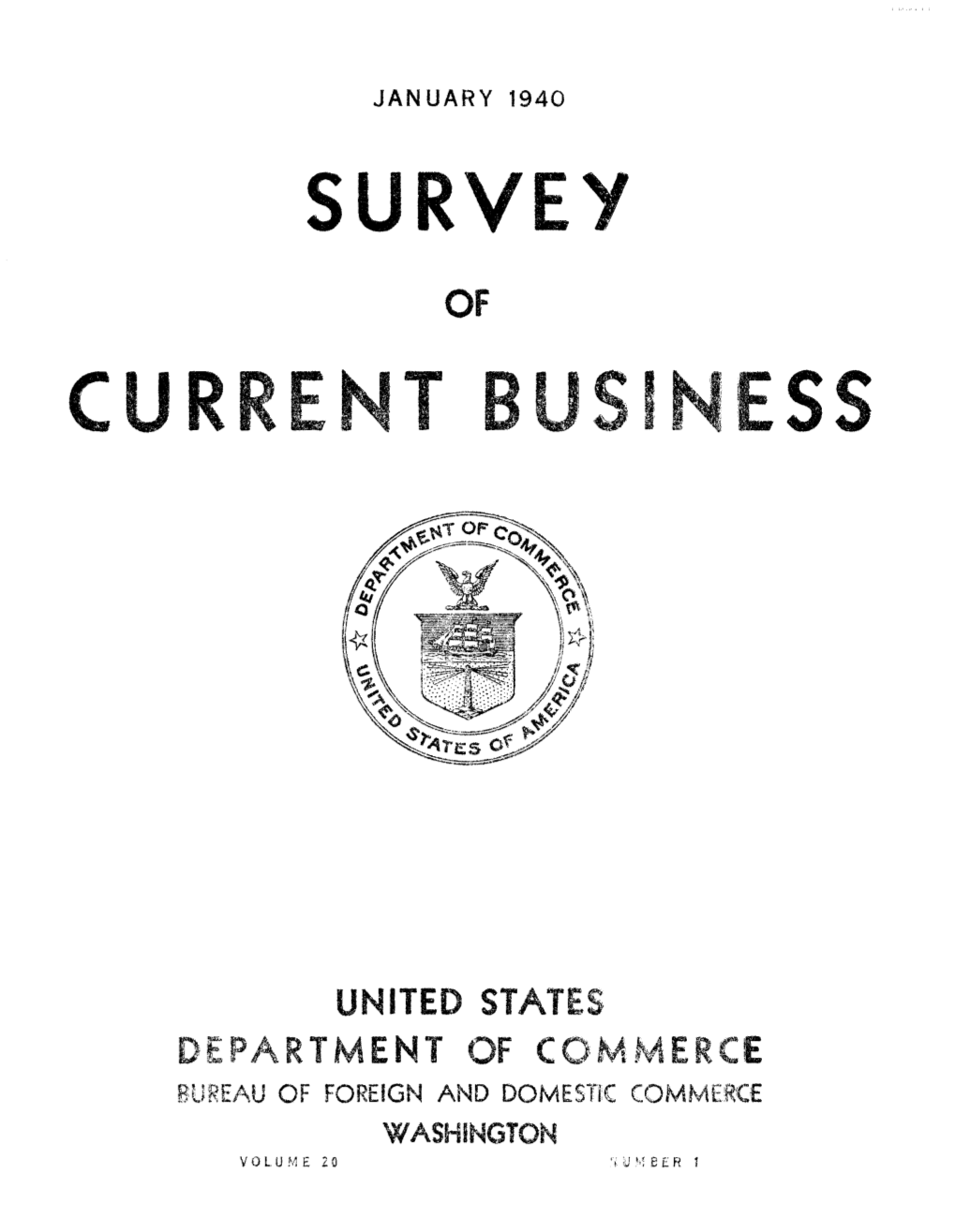 Survey of Current Business January 1940