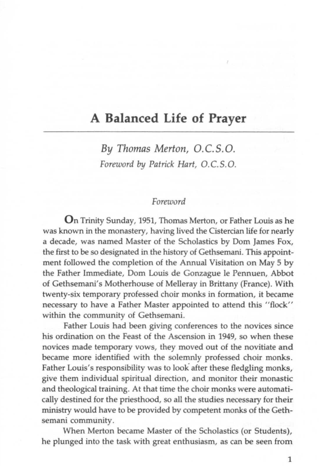 A Balanced Life of Prayer