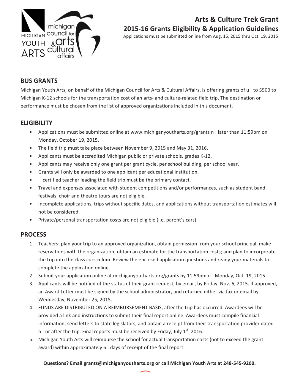 2015-16 Arts and Culture Trek Grant Guidelines