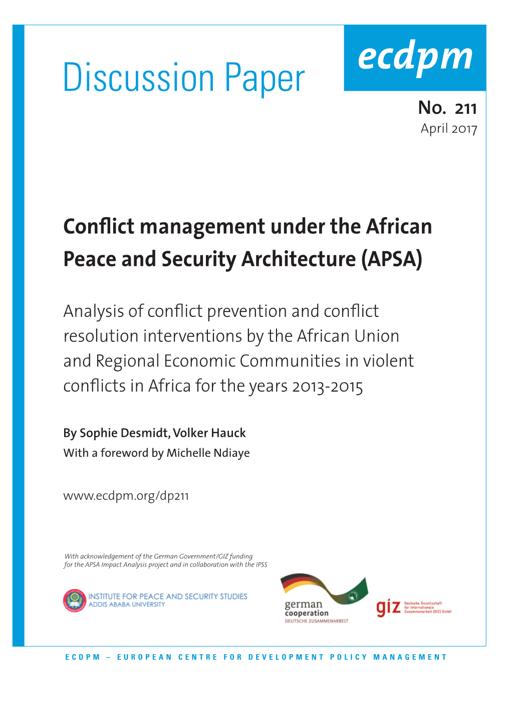 Conflict Management Under the African Peace and Security Architecture