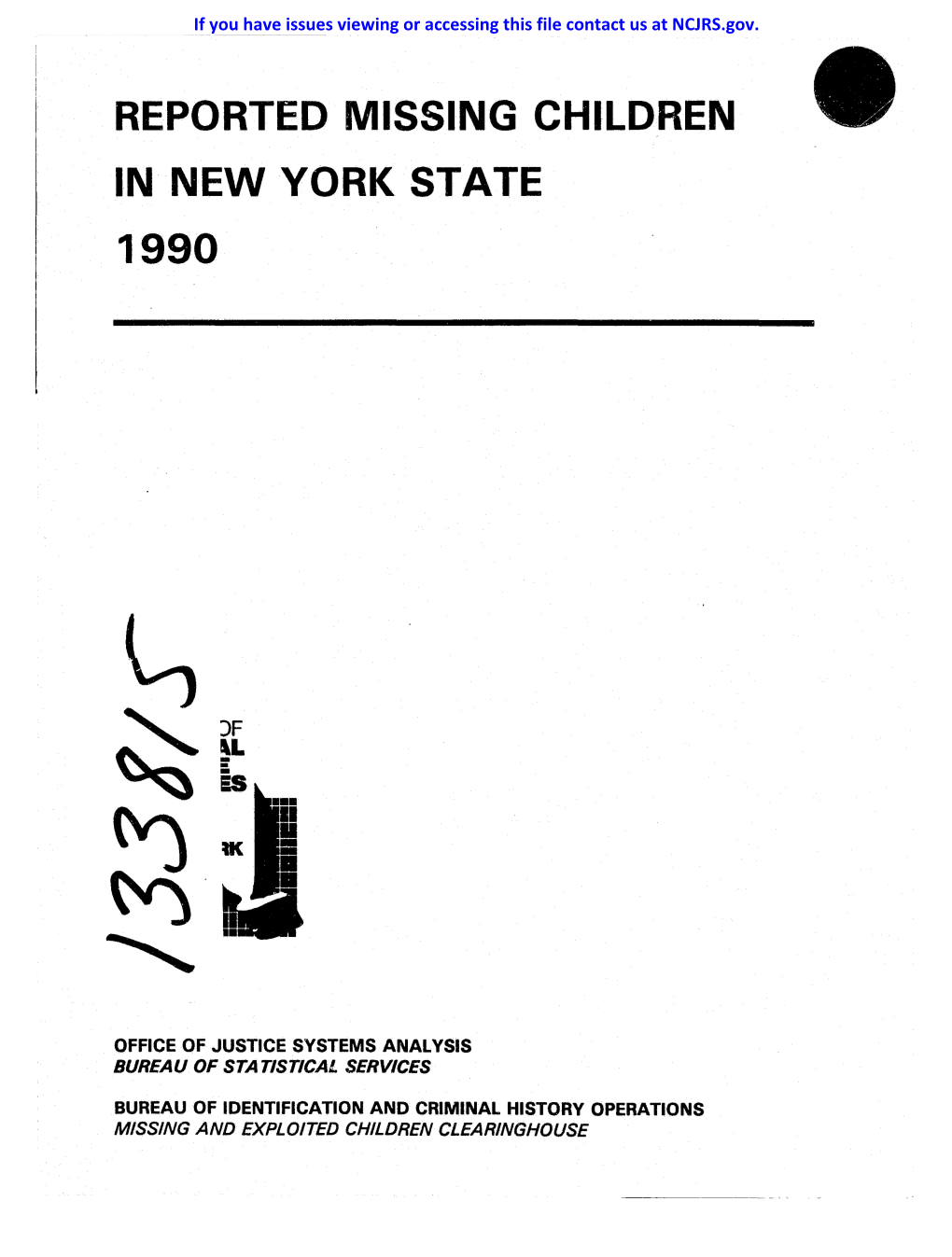 Reported Missing Children in New York State 1990