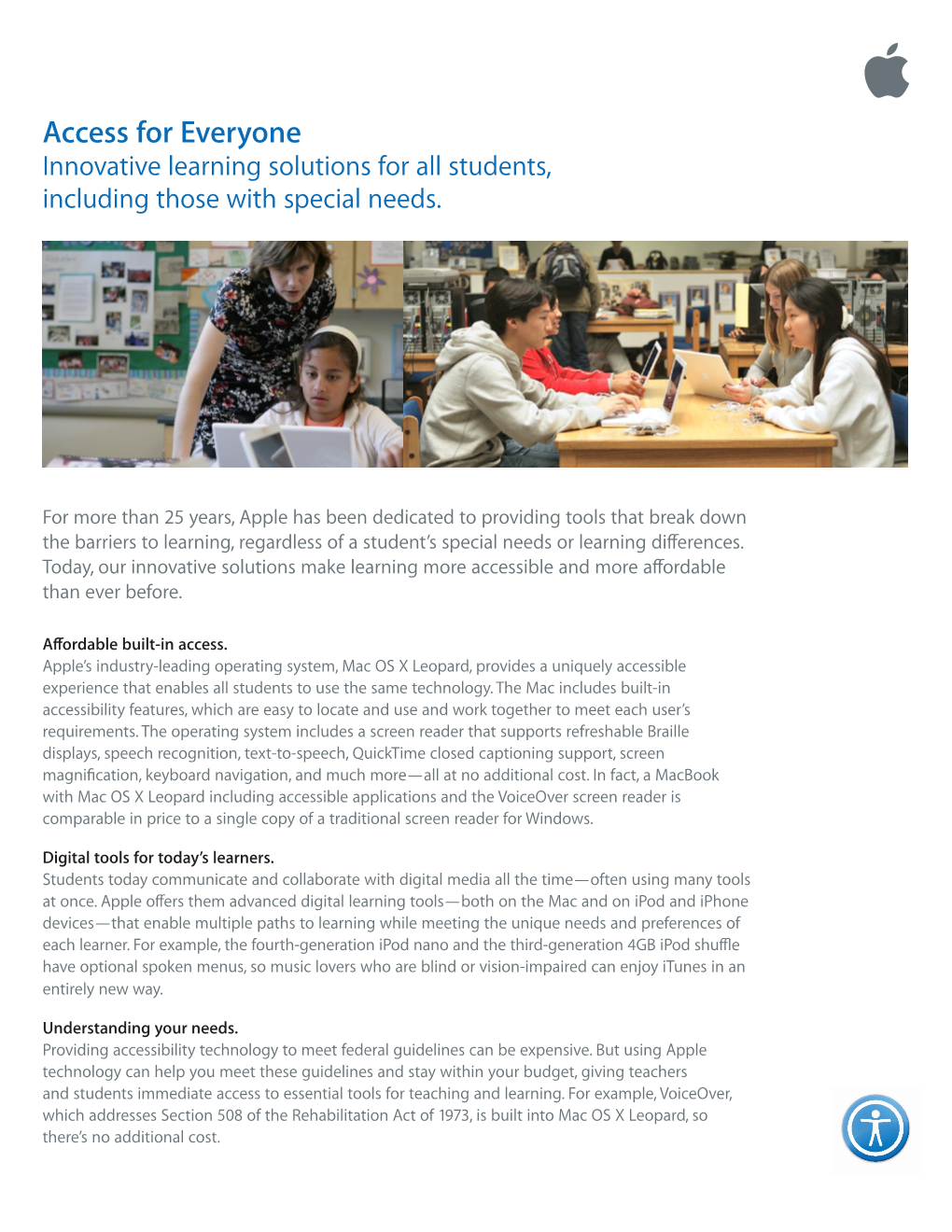 Access for Everyone Innovative Learning Solutions for All Students, Including Those with Special Needs