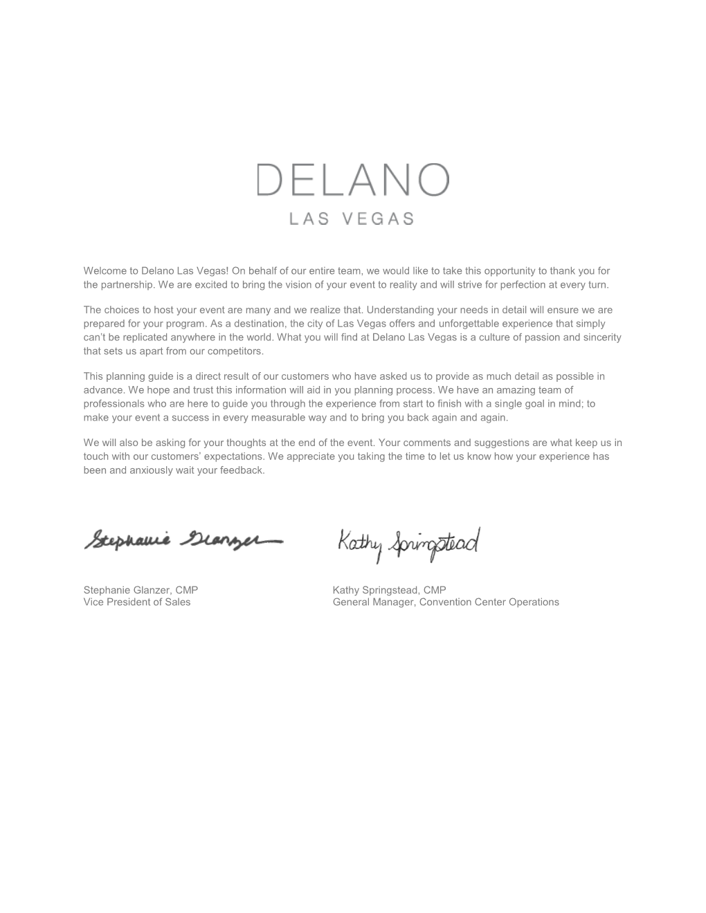 Delano Las Vegas Planning Guide