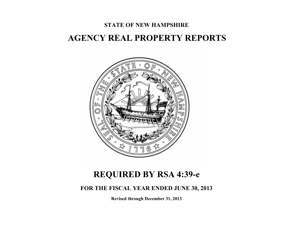 Agency Real Property Reports Required by Rsa 4