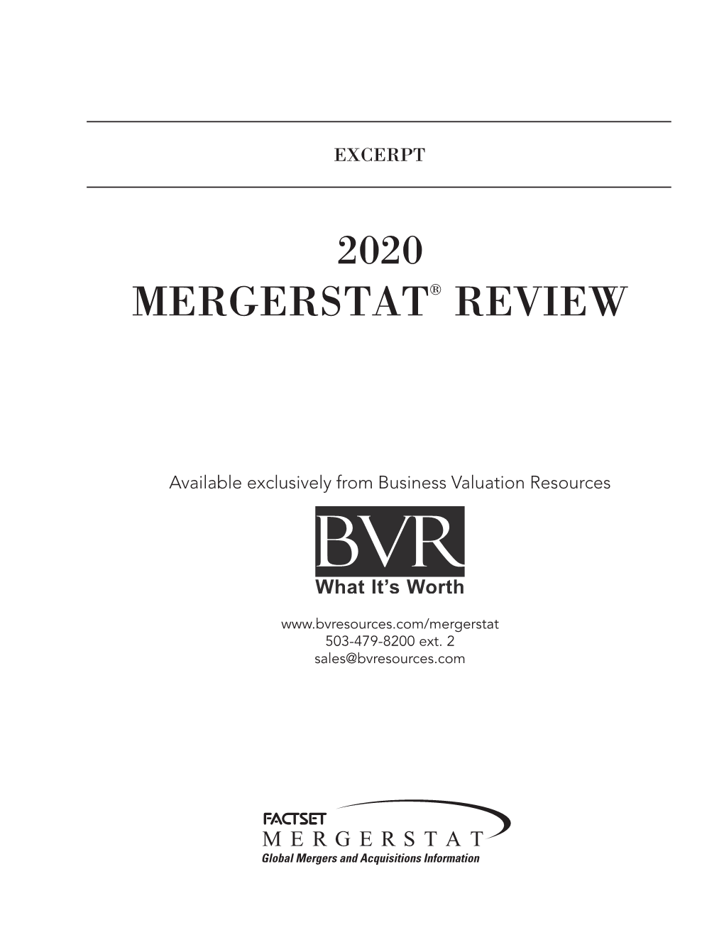 2020 Mergerstat® Review