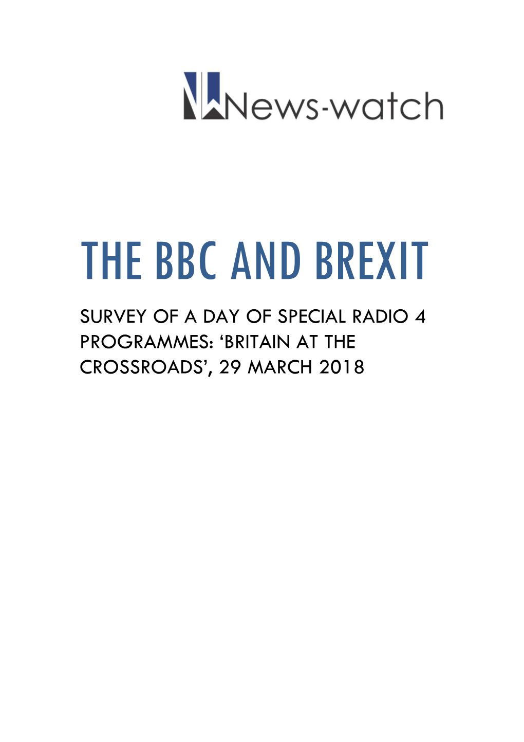 Britain at the Crossroads’, 29 March 2018