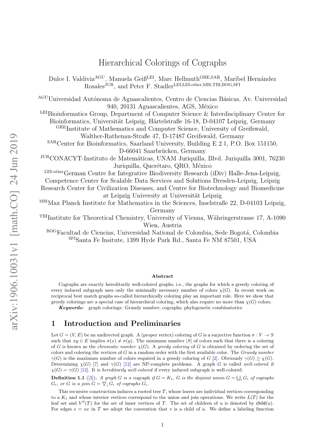 Hierarchical Colorings of Cographs